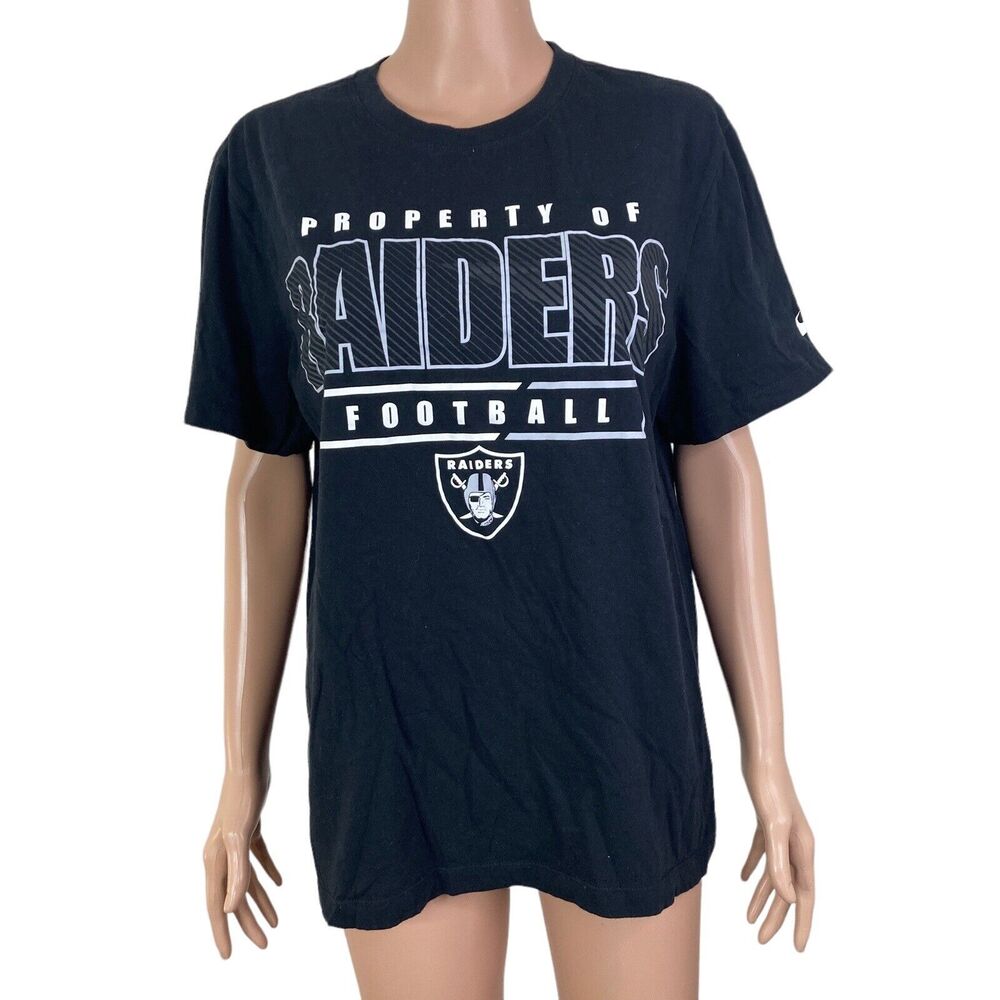 Las Vegas Raiders Tshirt Mens Medium Stretch Black Shirt Sleeve Football